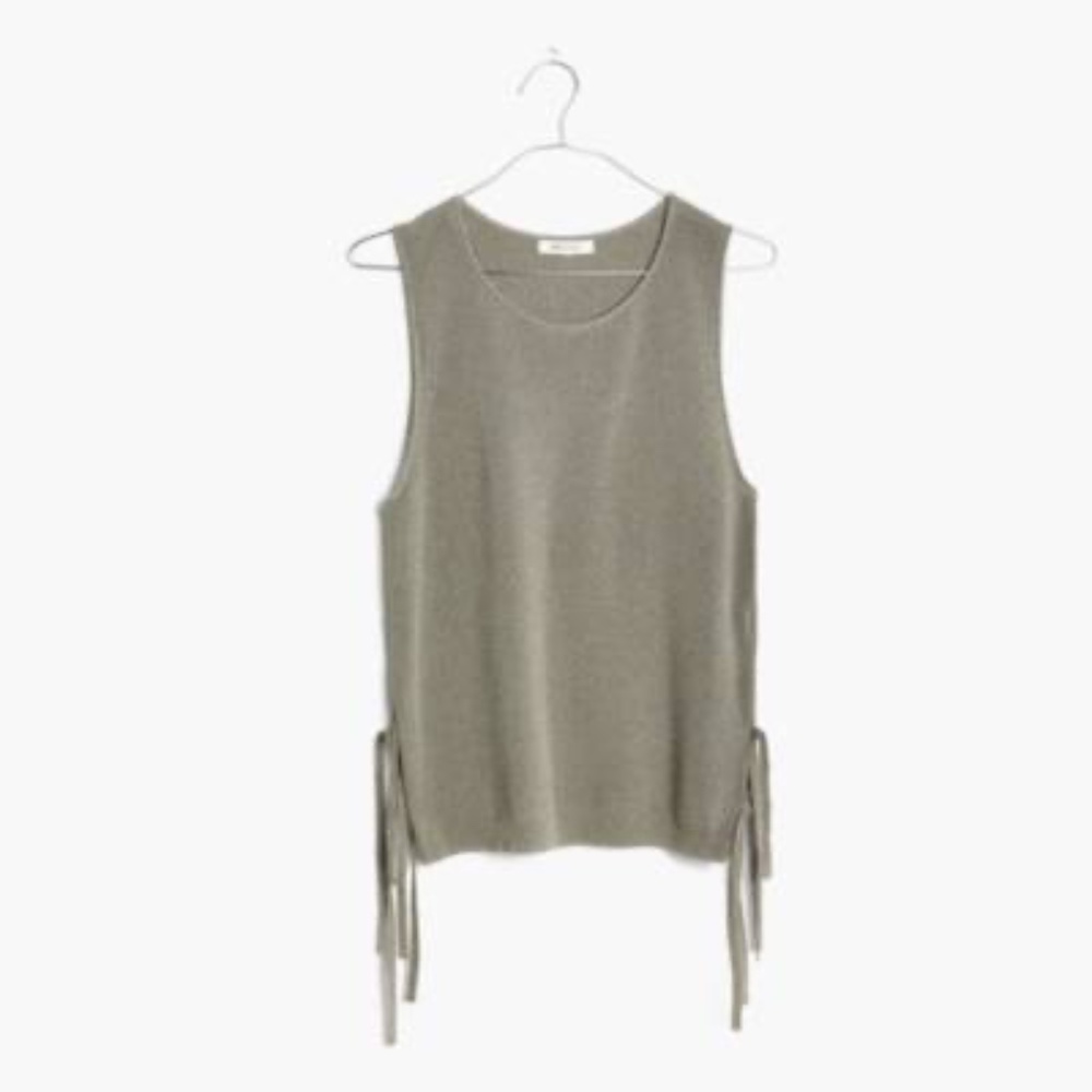 Madewell Grey Side-Tie Sweater Tank Sz S